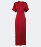 Fforme Imogen gathered satin maxi dress
