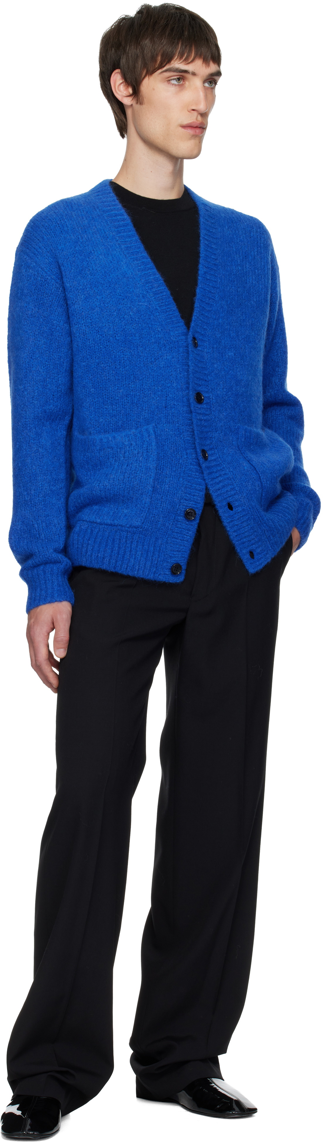 Dries Van Noten Blue Alpaca Cardigan