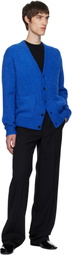 Dries Van Noten Blue Alpaca Cardigan