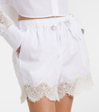 Simkhai Lace-trimmed cotton shorts