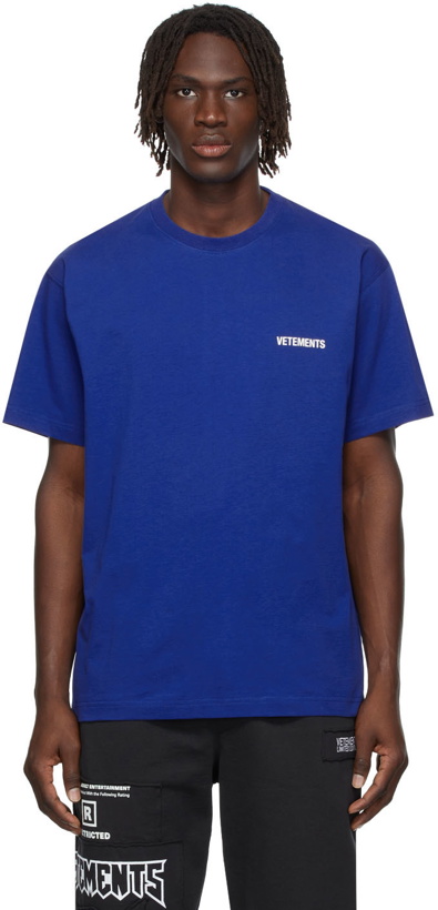 Photo: VETEMENTS SSENSE Exclusive Blue Logo T-Shirt