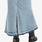 3.Paradis Women's Long Denim Skirt in Washed Blue