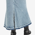 3.Paradis Women's Long Denim Skirt in Washed Blue