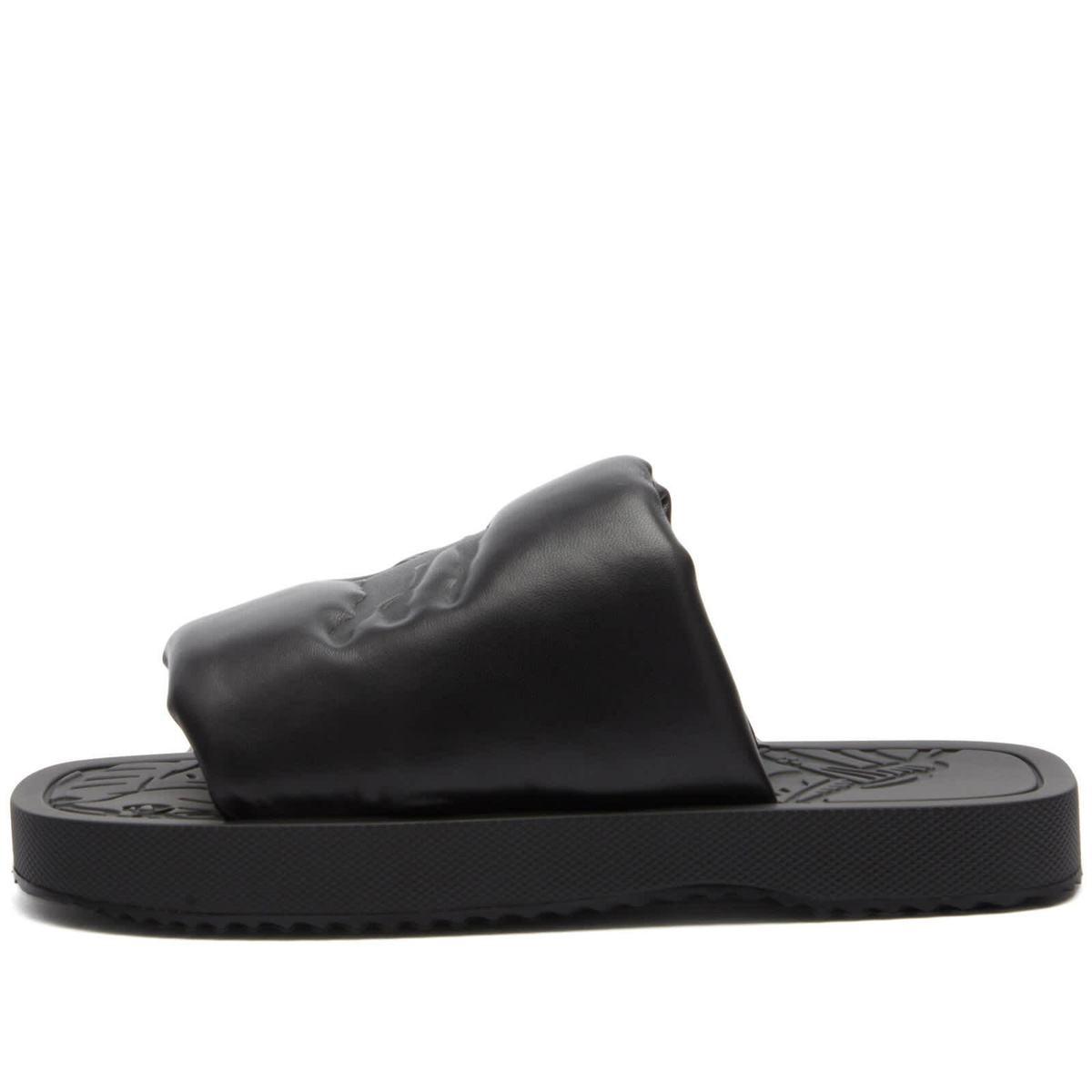 サンダル・ミュール Burberry LF Knight Slab Sandals- Burberry - Leather - Black Authentic BURBERRY Men's Black SLAB KNIGHT EKD Leather