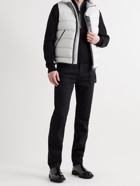 TOM FORD - Leather-Trimmed Quilted Shell Down Gilet - Gray