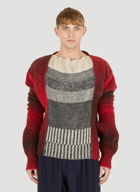Ombre Panelled Sweater in Red