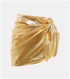 Oseree - Laminated wrap miniskirt