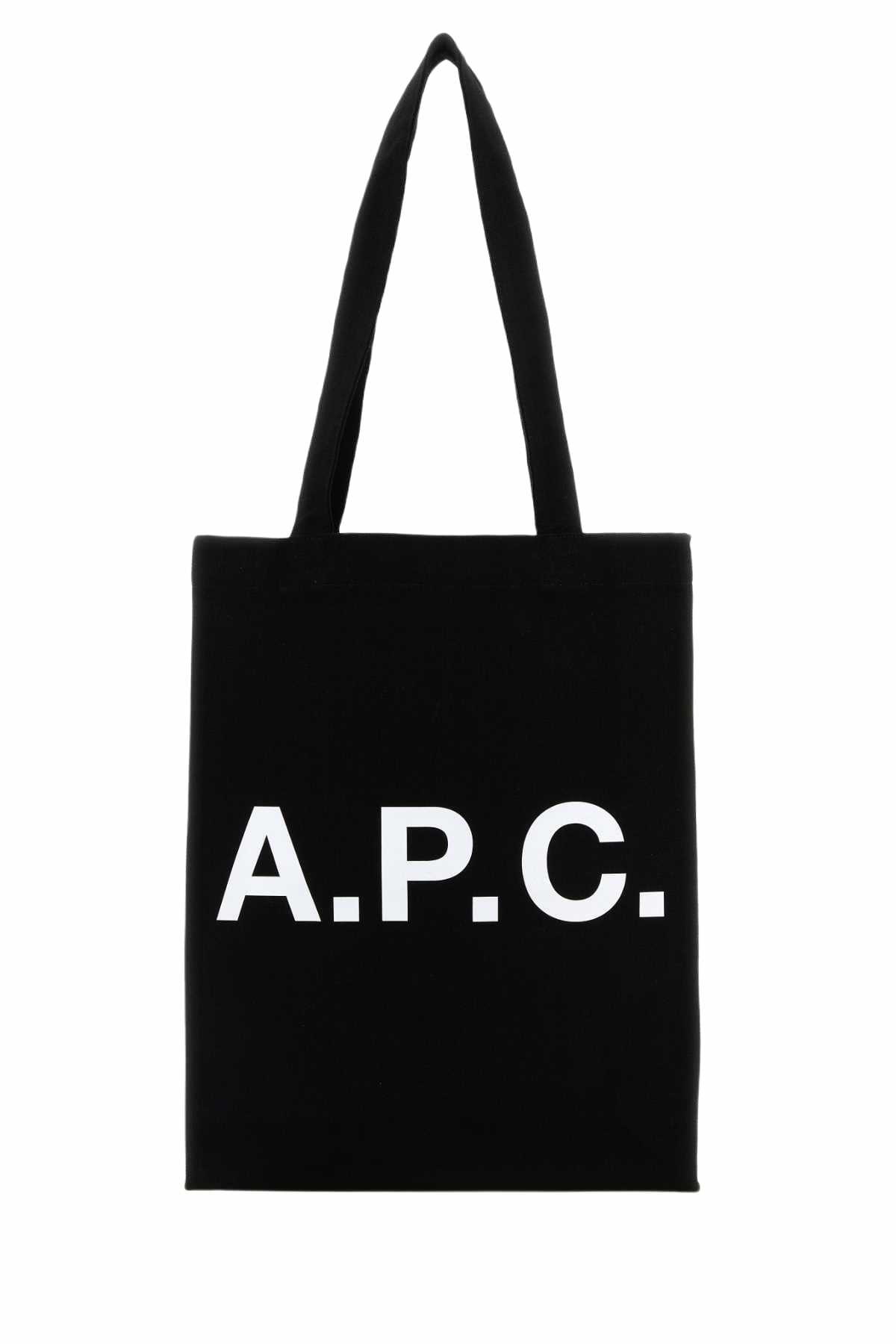 【送料&関税込】A.P.C. Shopper Bag With Logo Print A.P.C. - Eddy Logo-Print Faux Leather Tote Bag - Men - Black