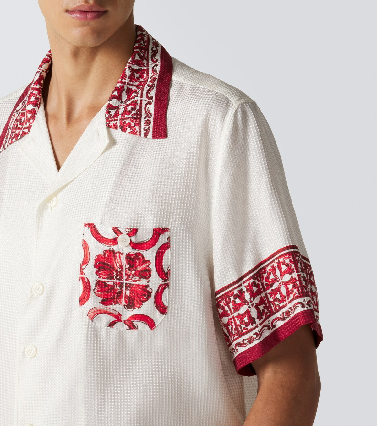 Dolce&Gabbana Majolica silk jacquard shirt