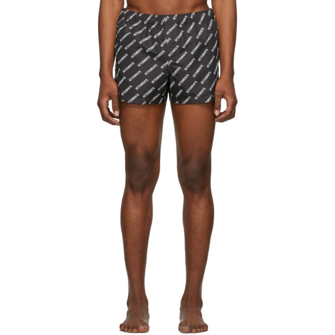 Photo: VETEMENTS Black Logo Allover Swim Shorts