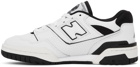 New Balance White & Black 550 Sneakers