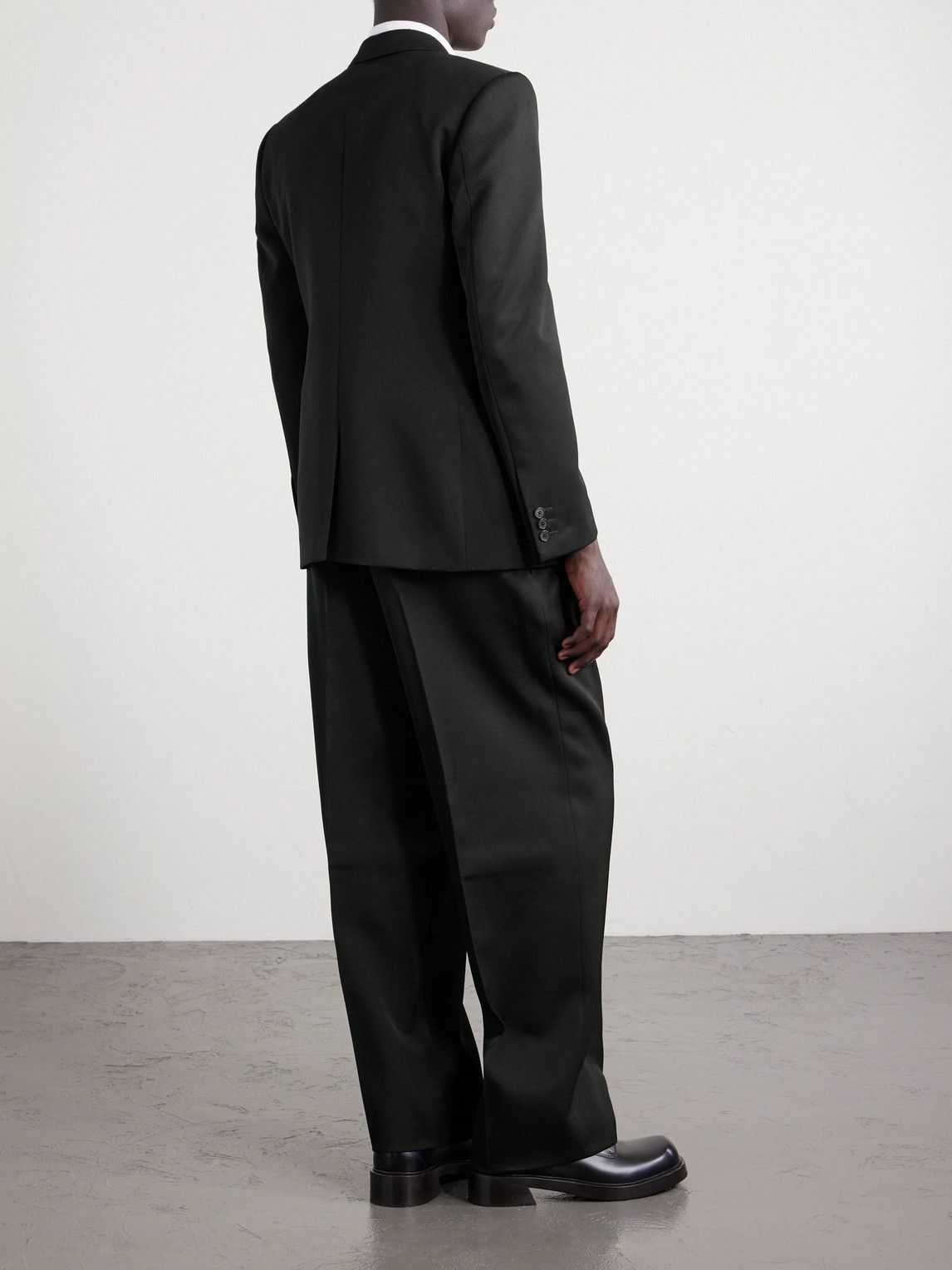 Givenchy - Straight-Leg Pleated Grain De Poudre Wool Trousers - Black