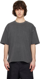 Solid Homme Gray Raw-Edge T-shirt