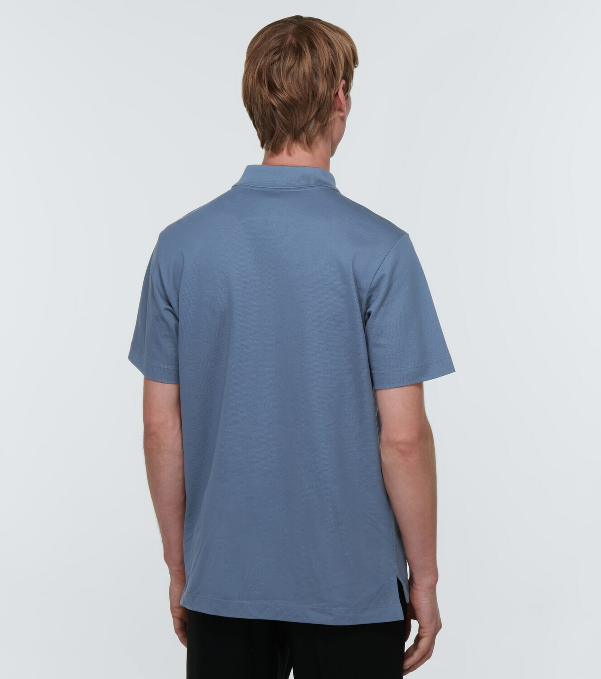 Berluti Leather-detail cotton piqué polo shirt