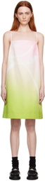 MINJUKIM Pink & Green One Point Midi Dress