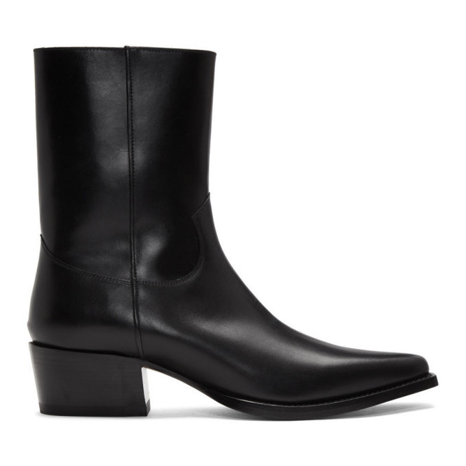 Photo: Dsquared2 Black Leather Zip-Up Boots