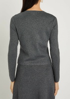 Paige Anzu Metallic Knit Cardigan Dark Grey
