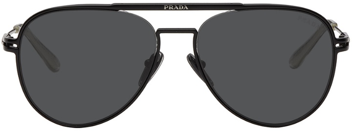 Photo: Prada Eyewear Black Aviator Sunglasses