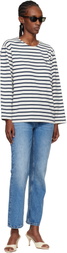 ANINE BING Off-White & Navy Newton T-shirt