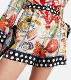 Dolce&Gabbana Capri printed silk satin shorts