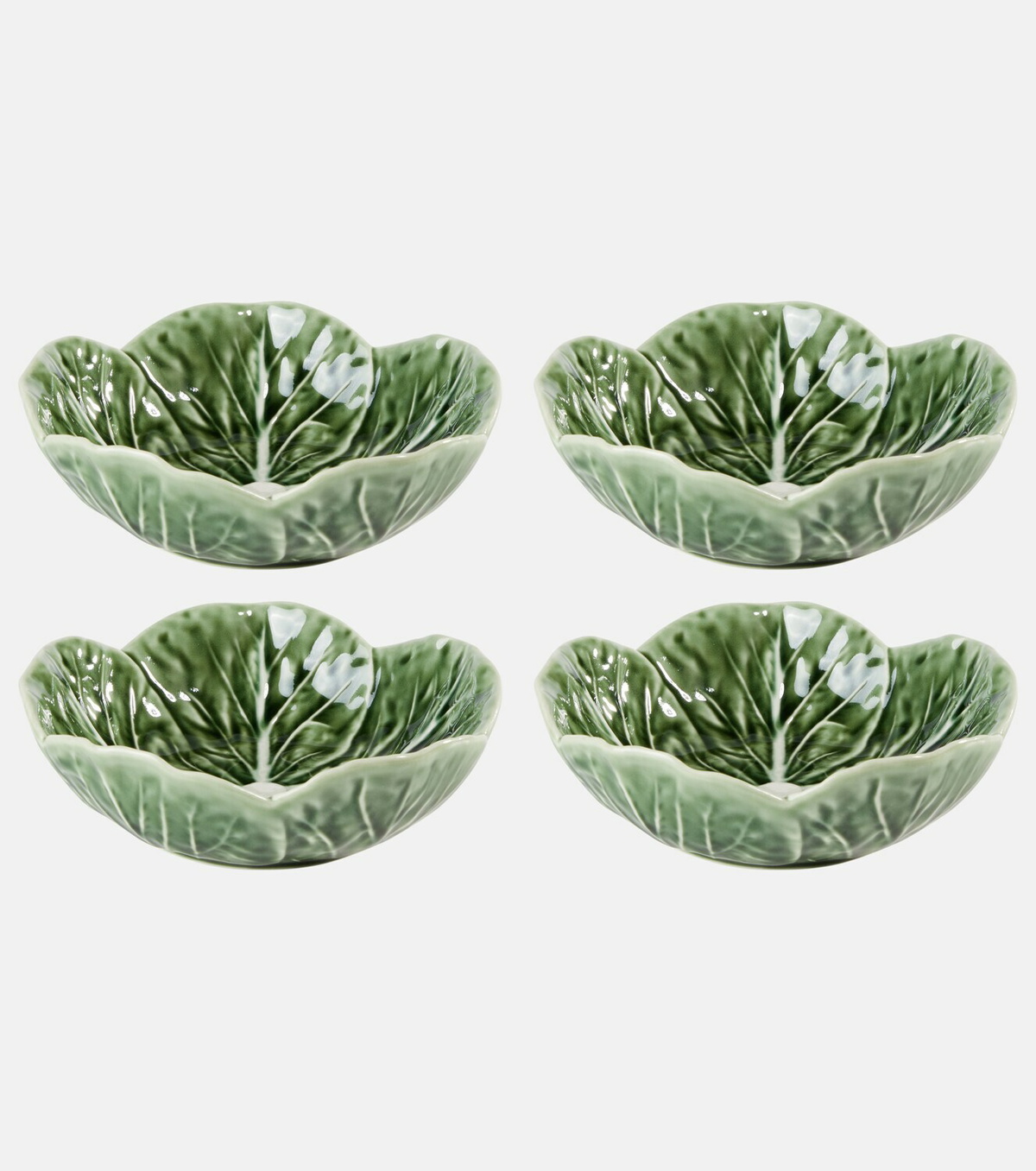 Bordallo Pinheiro Cabbage set of 4 earthenware bowls