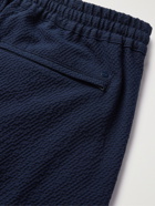 NN07 - Sebastian Cotton-Blend Seersucker Drawstring Shorts - Blue