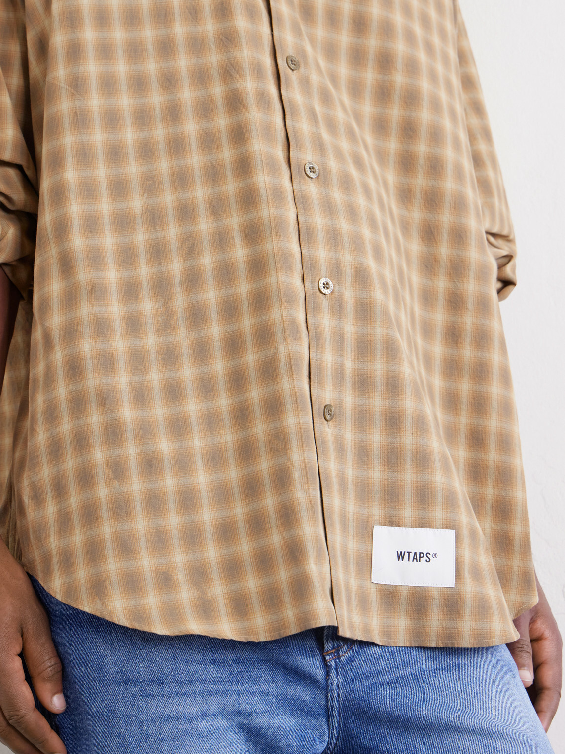 WTAPS - Logo-Appliquéd Checked Woven Shirt - Brown