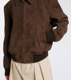 Bottega Veneta Intrecciato suede blouson jacket