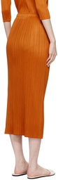 PLEATS PLEASE ISSEY MIYAKE Orange Monthly Colors April Midi Skirt