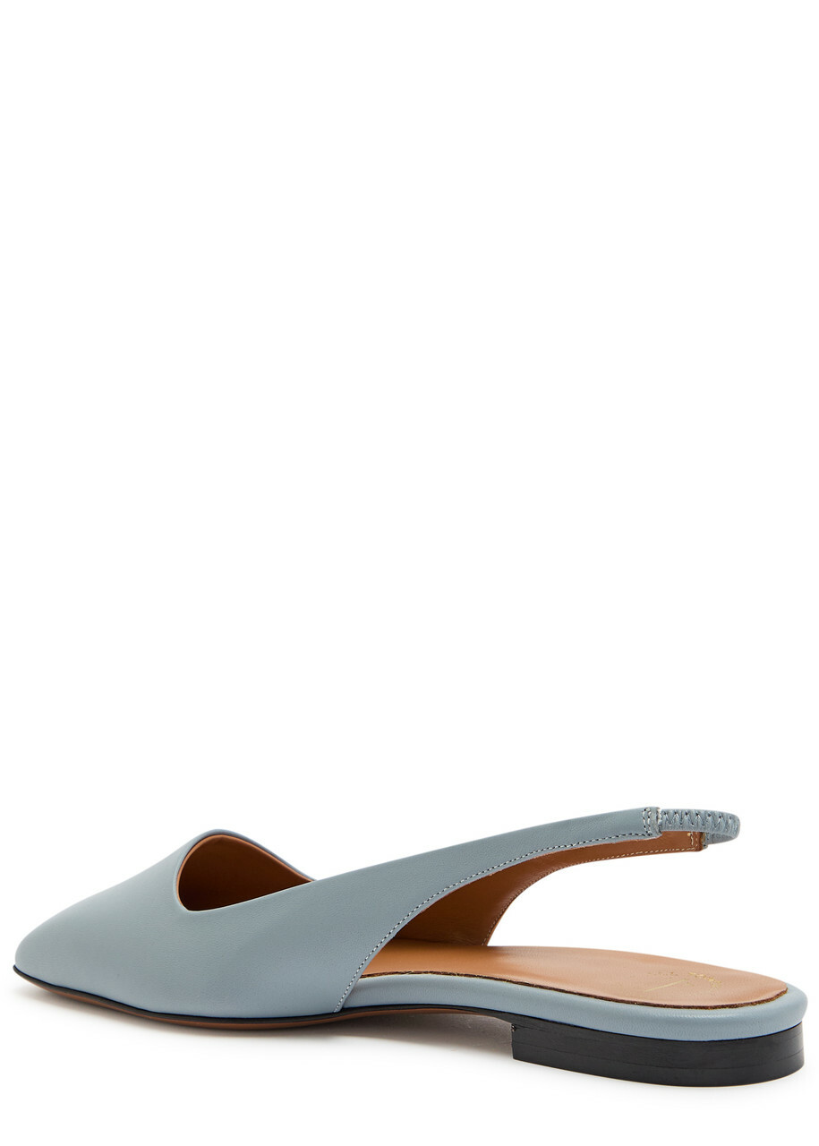 Atp Atelier Plesio Leather Slingback Flats Light Grey