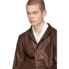 Levis Vintage Clothing Brown Menlo Cossack Leather Jacket