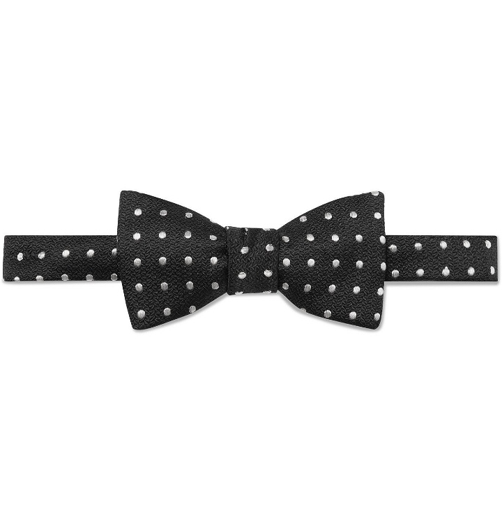 Photo: Favourbrook - Pickwick Polka-Dot Silk-Jacquard Pre-Tied Bow Tie - Black