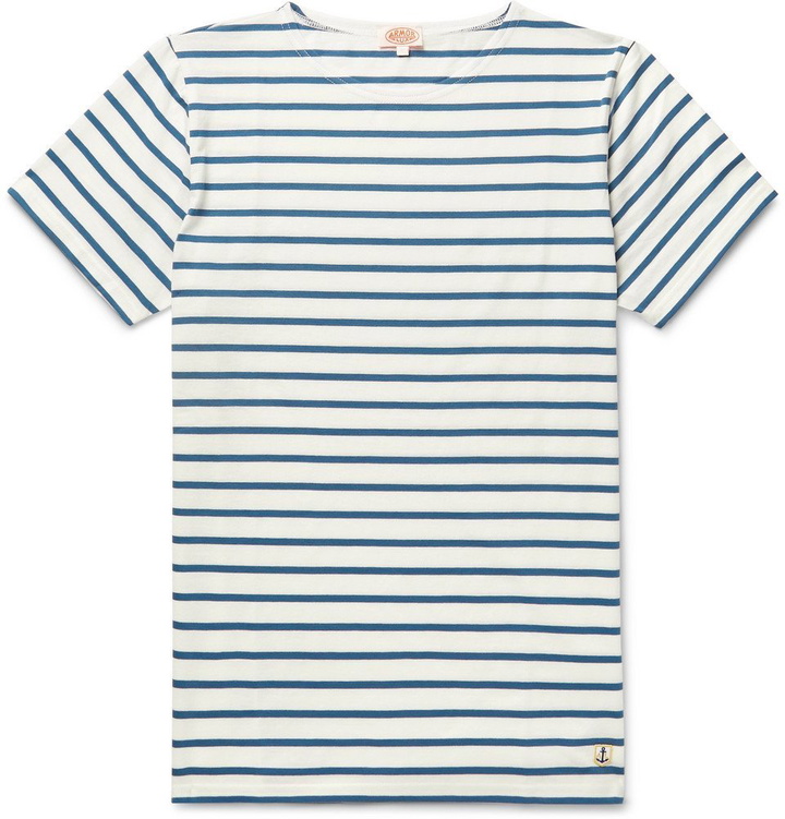 Photo: Armor Lux - Striped Cotton-Jersey T-Shirt - Blue