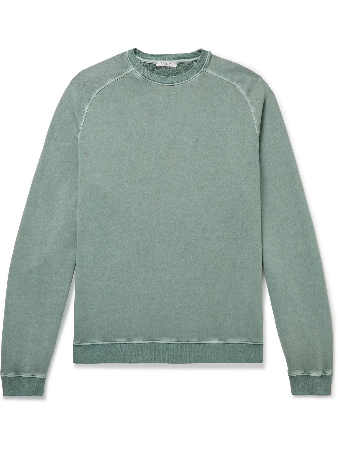 Boglioli - Garment-Dyed Cotton-Jersey Sweatshirt - Blue Boglioli