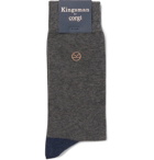 Kingsman - Colour-Block Cotton-Blend Socks - Gray
