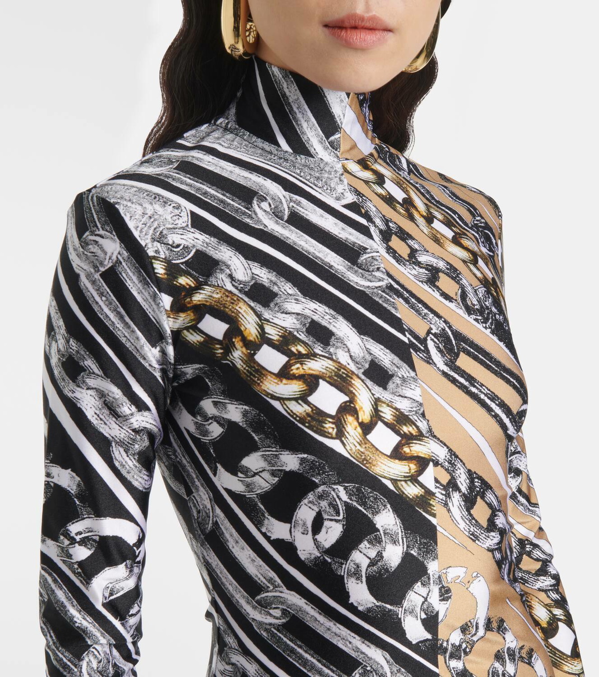 Area Colorblocked printed maxi dress