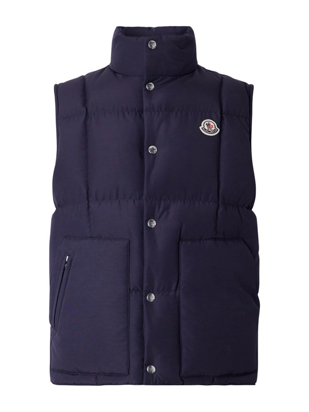 Photo: Moncler - Brumellune Logo-Appliquéd Quilted Shell Down Gilet - Blue