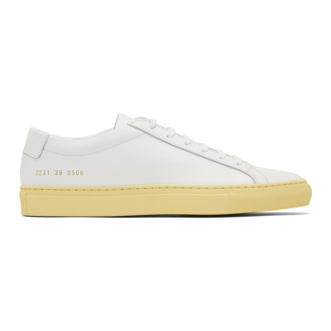 Photo: Common Projects White Achilles Low Vintage Sole Sneakers