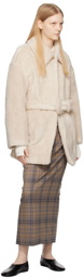 LOW CLASSIC Off-White Belted Coat