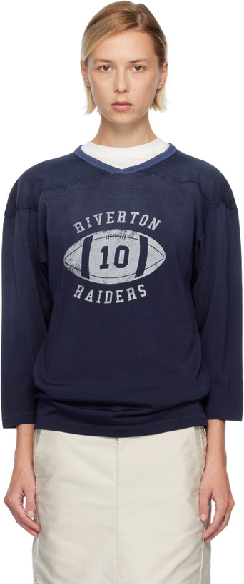 Photo: Maison Margiela Blue 'Riverton Raiders' T-shirt