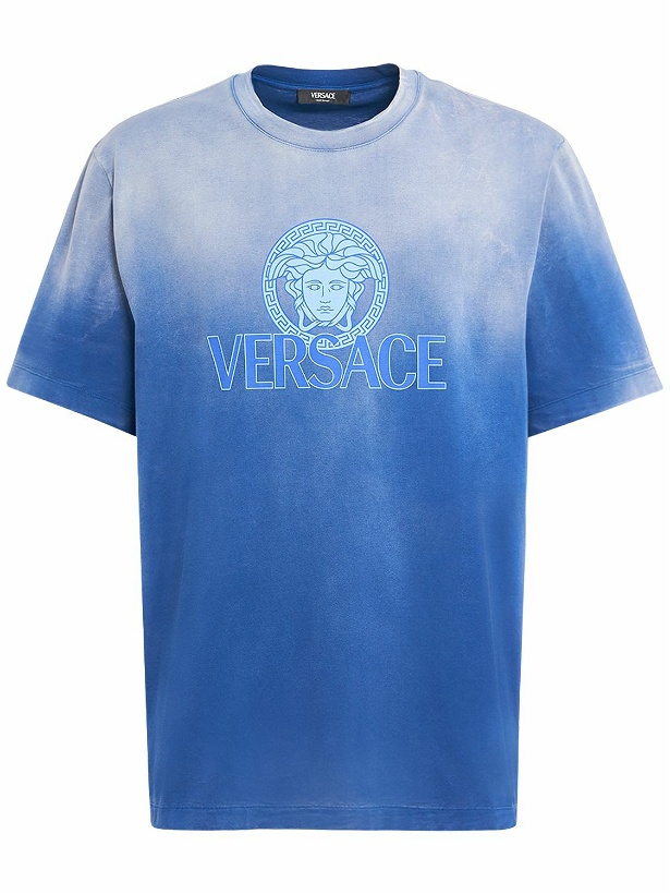 Photo: VERSACE - Degradé Logo Cotton T-shirt