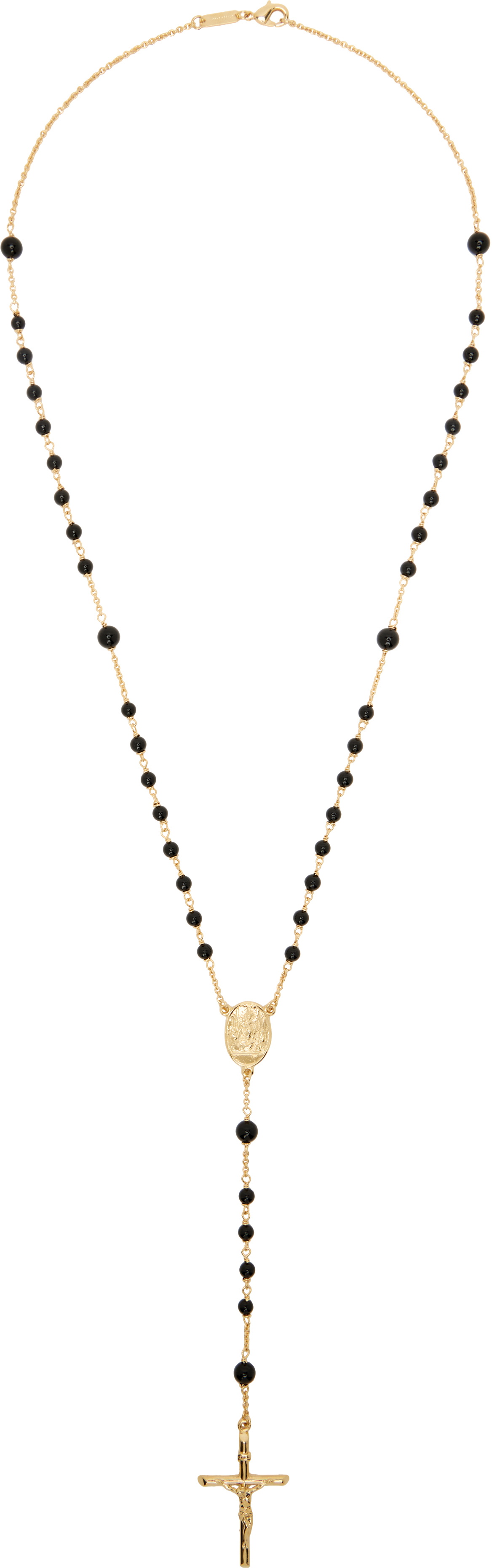 Dolce&Gabbana Gold & Black Rosary Necklace