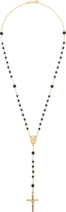 Photo: Dolce&Gabbana Gold & Black Rosary Necklace