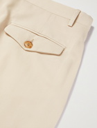 UMIT BENAN B - Andy Weekend Tapered Silk-Twill Trousers - Neutrals