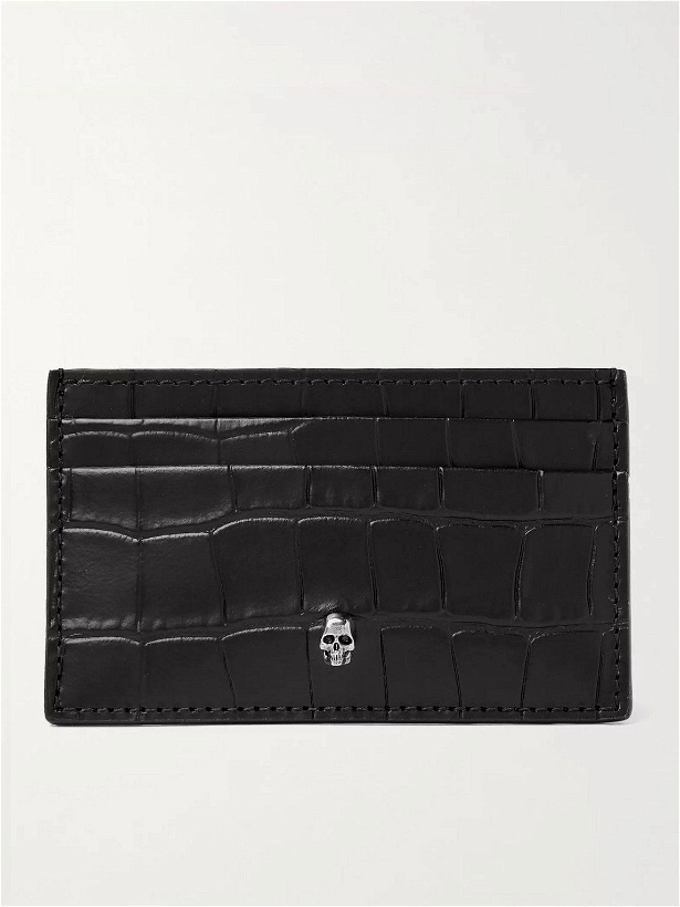 Photo: Alexander McQueen - Logo-Appliquéd Croc-Effect Leather Cardholder