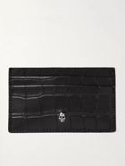 Alexander McQueen - Logo-Appliquéd Croc-Effect Leather Cardholder