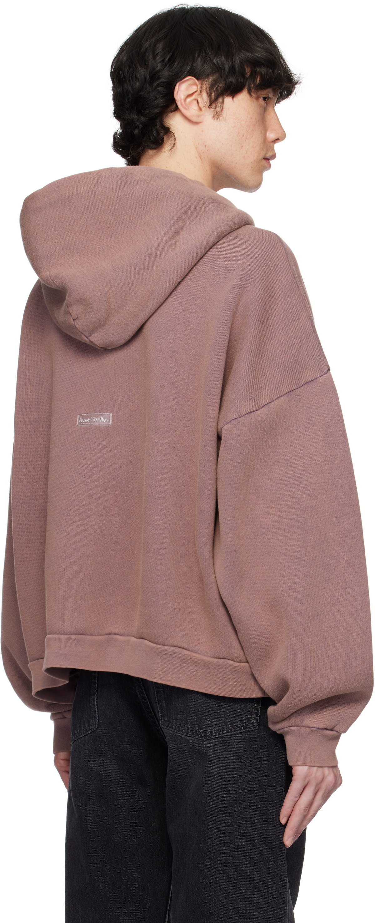 【送料&関税込】Acne Studios Alpaca Blend Hooded Sweatshirt Logo cotton-blend hoodie in black - Acne Studios | Mytheresa