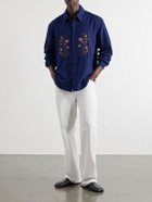 Kardo - Luis Embroidered Cotton Shirt - Blue