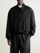 The Row - Fenn Padded Wool-Twill Bomber Jacket - Black