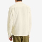 YMC Men's Curtis Seersucker Stripe Shirt in White/Yellow